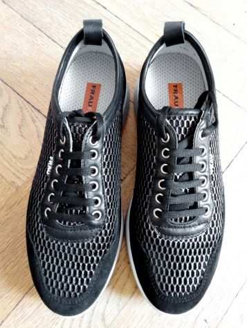 Sneakers Donna - Bianco Nero Argento - Marca FRAU - numero37 - Pari al NUOVO