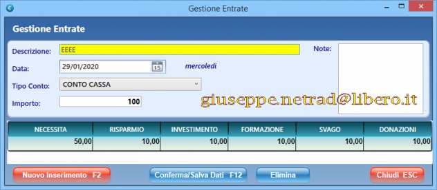Software gestionale budget personale