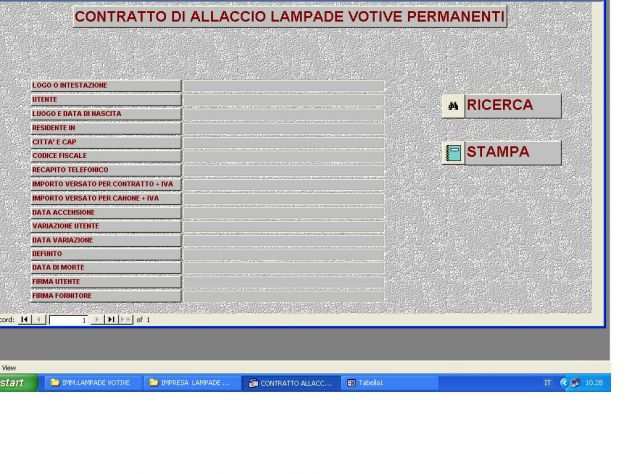 SOFTWARE GESTIONALE SERVIZIO LAMPADE VOTIVE PERMANENTI