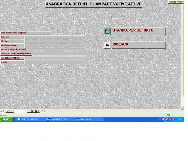 SOFTWARE GESTIONALE SERVIZIO LAMPADE VOTIVE PERMANENTI