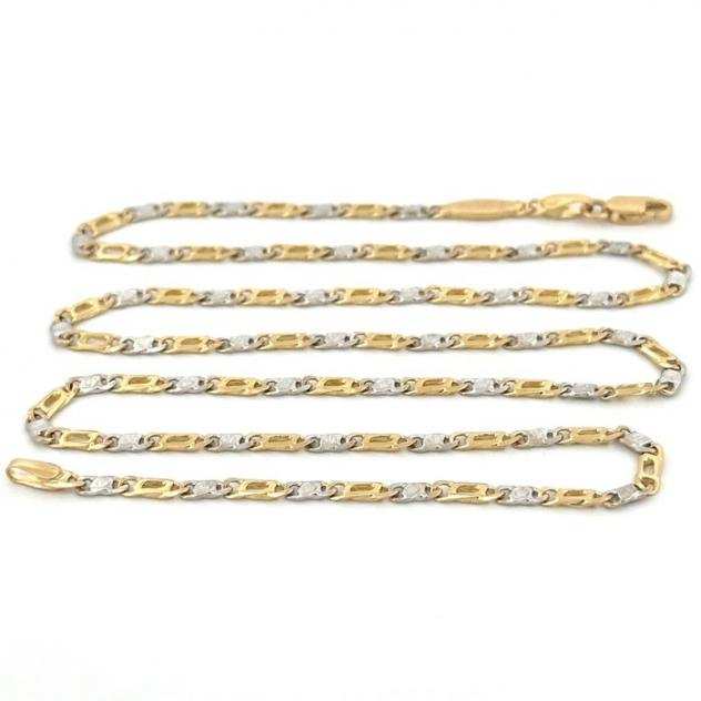 Solid Chain 18 Kt Gold - 10,20 gr - 50 cm - Collana - 18 carati Oro bianco, Oro giallo