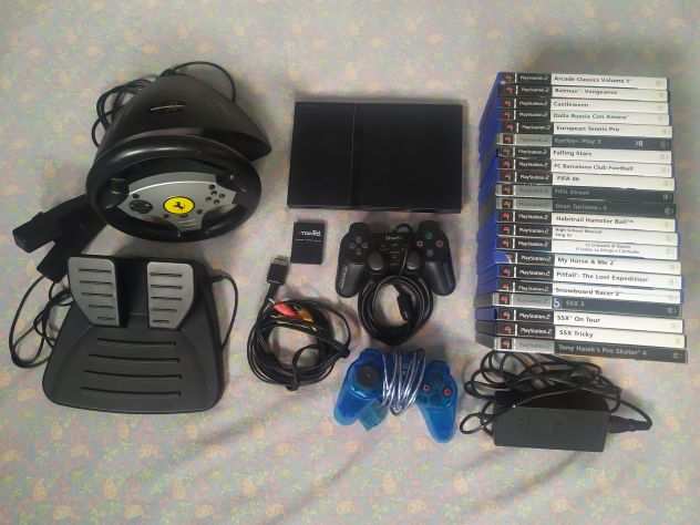 Sony PlayStation 2 Slim  21 Giochi, 2 Controller, Volante amp Memory Card