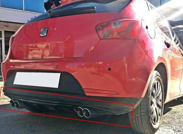 SOTTO PARAURTI POSTERIORE SEAT IBIZA 6J 5 PORTE DIFFUSORE ABS NERO DOPPIO