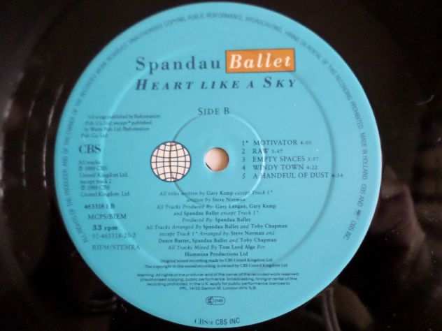 SPANDAU BALLET - Heart Like a Sky - LP  33 giri  Inner 1989