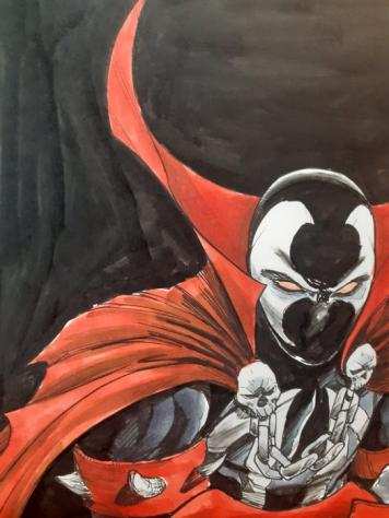 Spawn - llustrazione originale di Marco Itri - Pagina sciolta - Prima edizione - (2023)