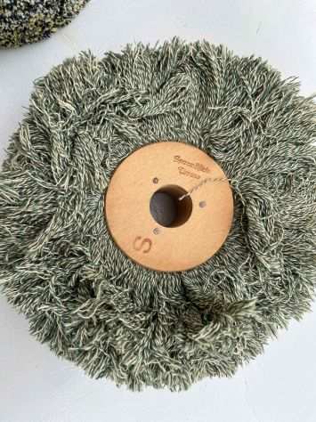 Spazzola rifinizione a fili in lana ritorta per calzature e pelletteria