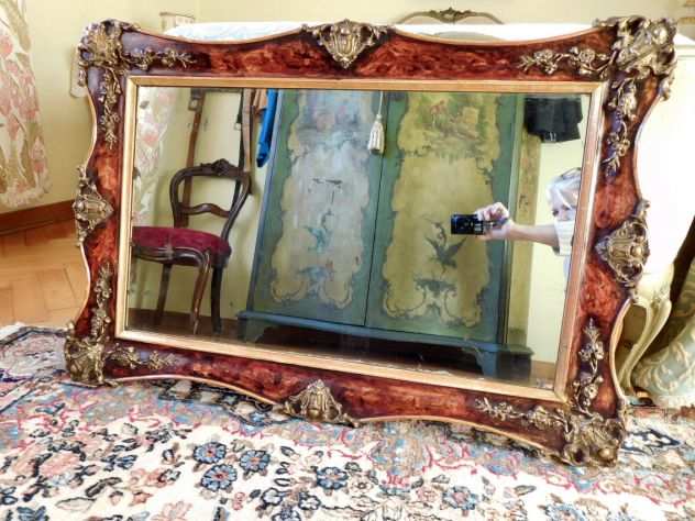 Specchiera antica veneziana 800 rettangolare,tutta originale compreso specchio