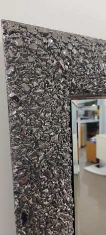 Specchio 90x60 graniglia metal vetro nikel