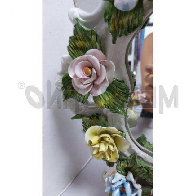 Specchio con fiori ceramica bassano