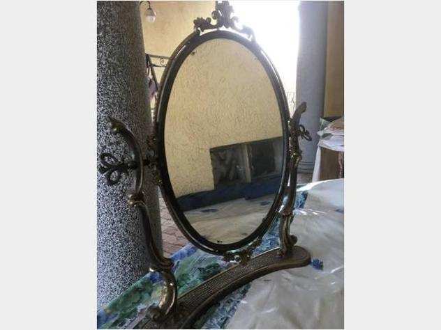 Specchio in ottone da tavolo stile francese