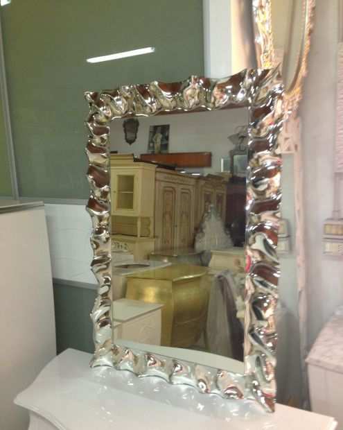 Specchio ondulato vetro ceramico cromato