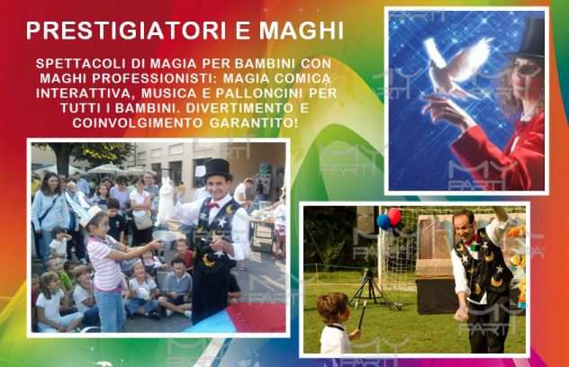 Spettacoli magia per bambini, animazione feste di compleanno clown Milano