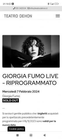 Spettacolo Giorgia Fumo a Bologna - 7 febbraio