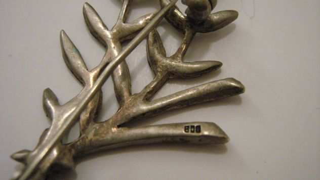 Spilla ramoscello in argento 800 degli anni quot40quot