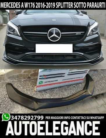 SPOILER SOTTO PARAURTI ANTERIORE PER MERCEDES A W176 2016 AMG NERO SPLITTER .