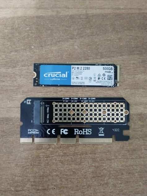SSD CRUCIAL 500GB CON ADATT. PCI-EX