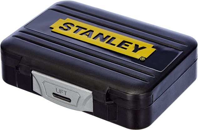 STANLEY Set 61pz inserti 25mm con porta inserti magnetico a sgancio veloce NUOVO