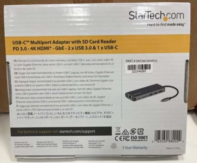 StarTech Adattatore Usb-C Multiporta con 4K Hdmi SD Card Reader