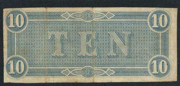 Stati Uniti. - Confederate States - 10 Dollars 1864 - Pick 68