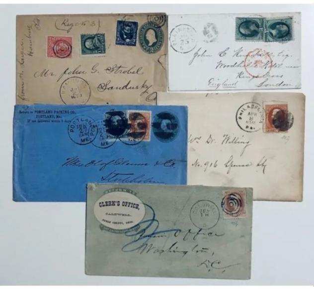 Stati Uniti dAmerica - Stati Uniti 18601900 lotto 22 lettere diverse insieme storia postale