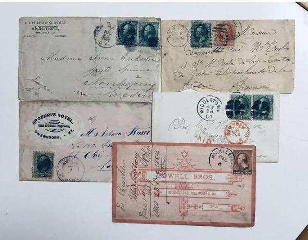 Stati Uniti dAmerica - Stati Uniti 18601900 lotto 22 lettere diverse insieme storia postale