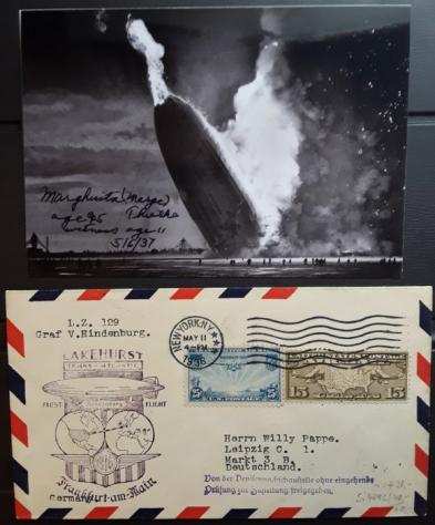 Stati Uniti dAmerica - Zeppelin Document - First Hindenburg Flight 1936  Photo Hindenburg disastre