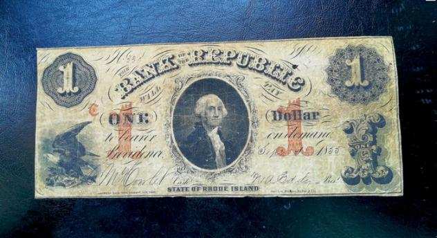 Stati Uniti. - Obsolete Currency - 1 Dollar 1855 - Bank of the Republic