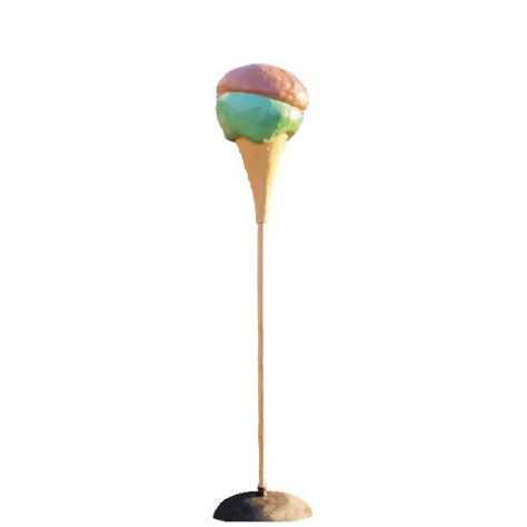 Statua cono gelato in vetroresina, gelato 3D, tridimensionale, insegna a vela