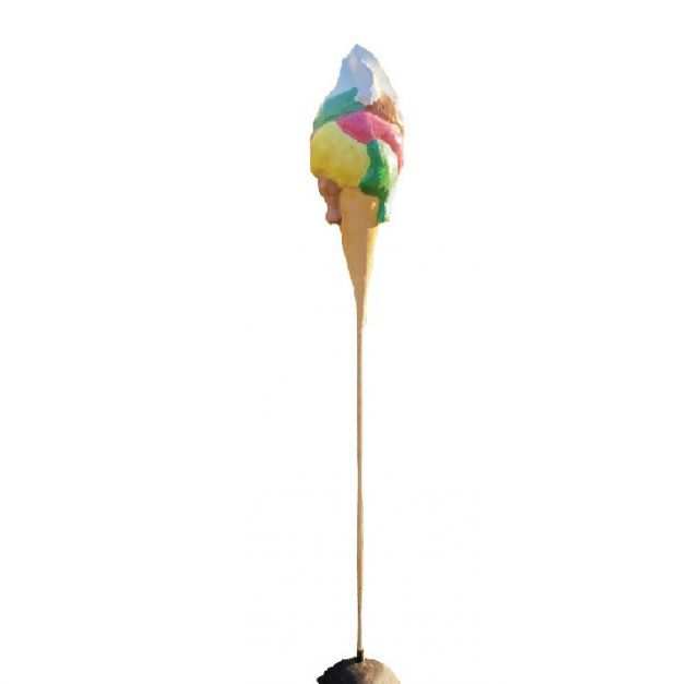 Statua cono gelato in vetroresina, gelato 3D, tridimensionale, insegna a vela