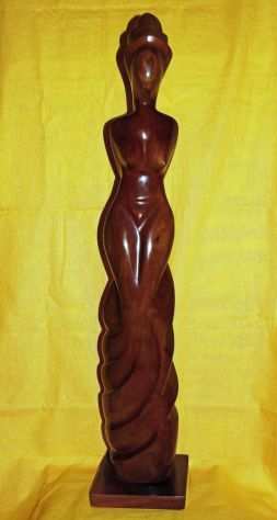 STATUA DI DONNA NUDA IN LEGNO etnica - vintage