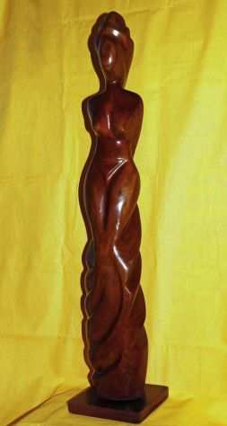 STATUA DI DONNA NUDA IN LEGNO etnica - vintage