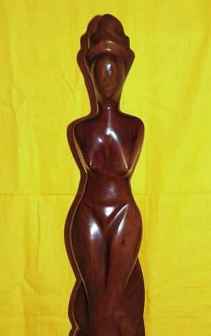 STATUA DI DONNA NUDA IN LEGNO etnica - vintage