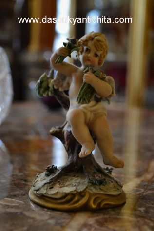 Statuina angioletto in porcellana Capodimonte firmato Rori