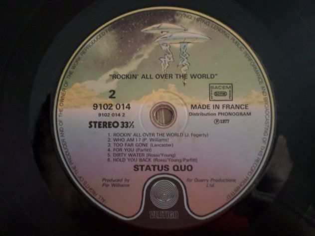 STATUS QUO - Rockin All Over The World - LP  33 giri 1977 Vertigo
