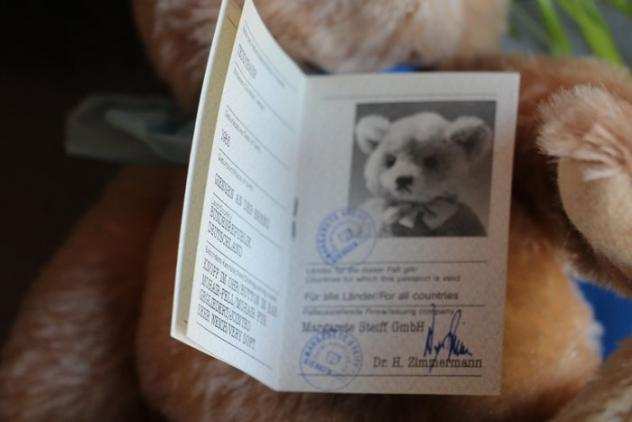 Steiff-paspoort teddybeer, 1985, EAN 02540 - Orsacchiotto - 1980-1990 - Germania