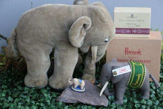 Steiff - Vintage - tre elefanti speciali - 1990-1999 - Germania