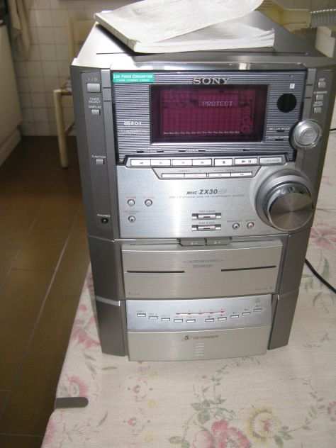 stereo Soni mhc-zx30av cassette - cd 100 w x 2  40 x3 rms con errore push power