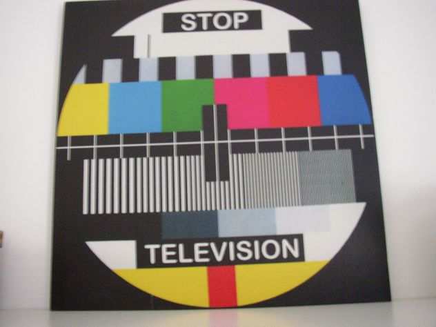 stop television qiadro tela vintage style