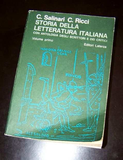 Storia della Letteratura Italiana Salinari Ricci, volume primo 1980