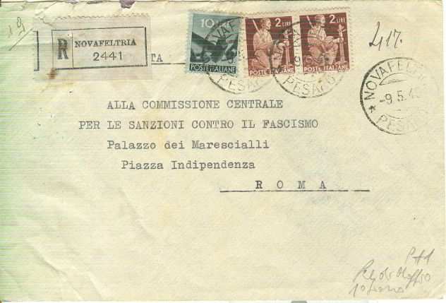 STORIA POSTALE - RE DI MAGGIO - 1946