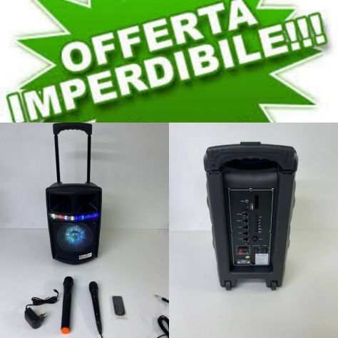 Super Cassa Altoparlante Speaker x karaoke portatile2 microfoni Spedizione free