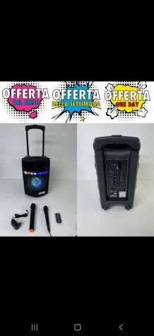 Super Cassa Altoparlante Speaker x karaoke portatile2 microfoni Spedizione grat