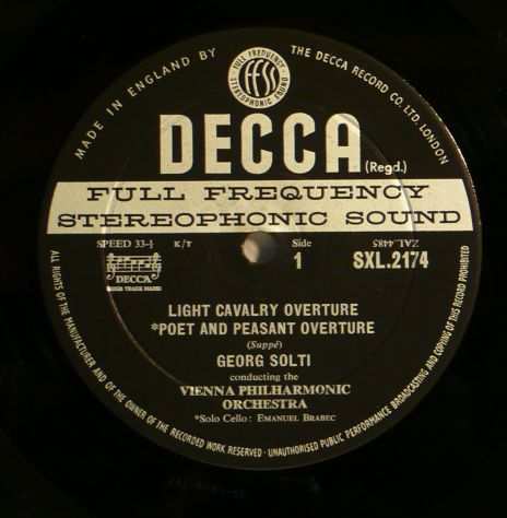 Suppeacute Overtures ndash Vienna Philarmonic Orchestra ndash Georg Solti ndash Decca SXL 2174
