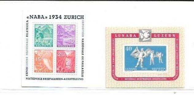 Svizzera 19341951 - Unificato BF 1 - 9 - 13 - 14