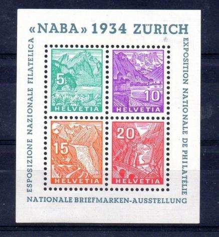 Svizzera - SCHWEIZ - 1934 NABA Block