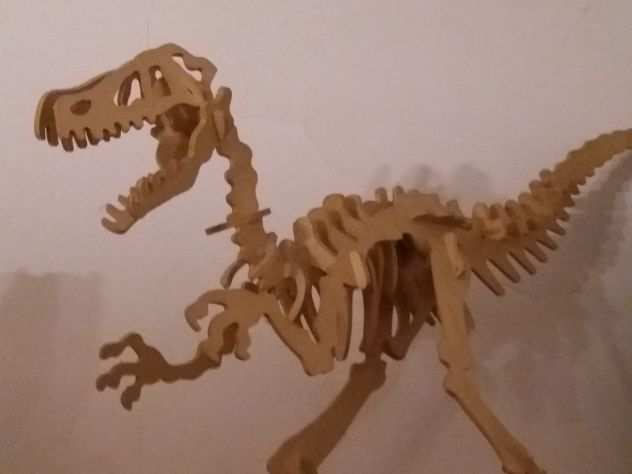 T-Rex Dinosauro puzzle 3D . Materiale compensato 3mm fatto a mano.