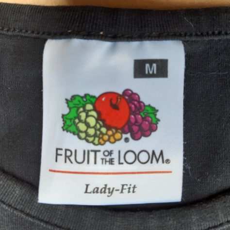 T-shirt da donna taglia M colore nero marca Fruit of the loom