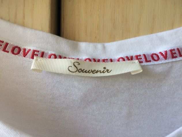 T-shirt donna NUOVA bianca cotone Souvenir