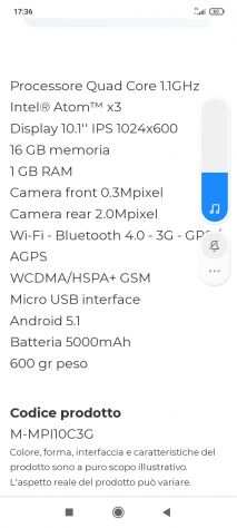 Tablet Mediacom display 10.1