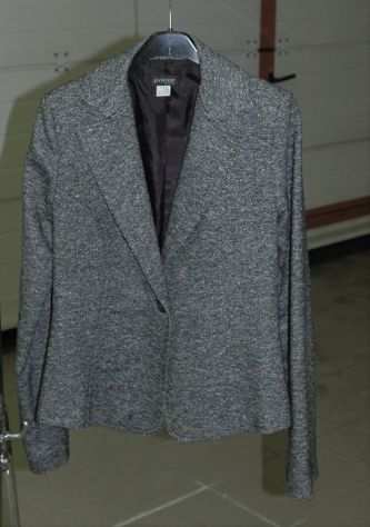 Taglia 44, Giacchetta blazer donna color nero e bianco, effetto sale e pepe